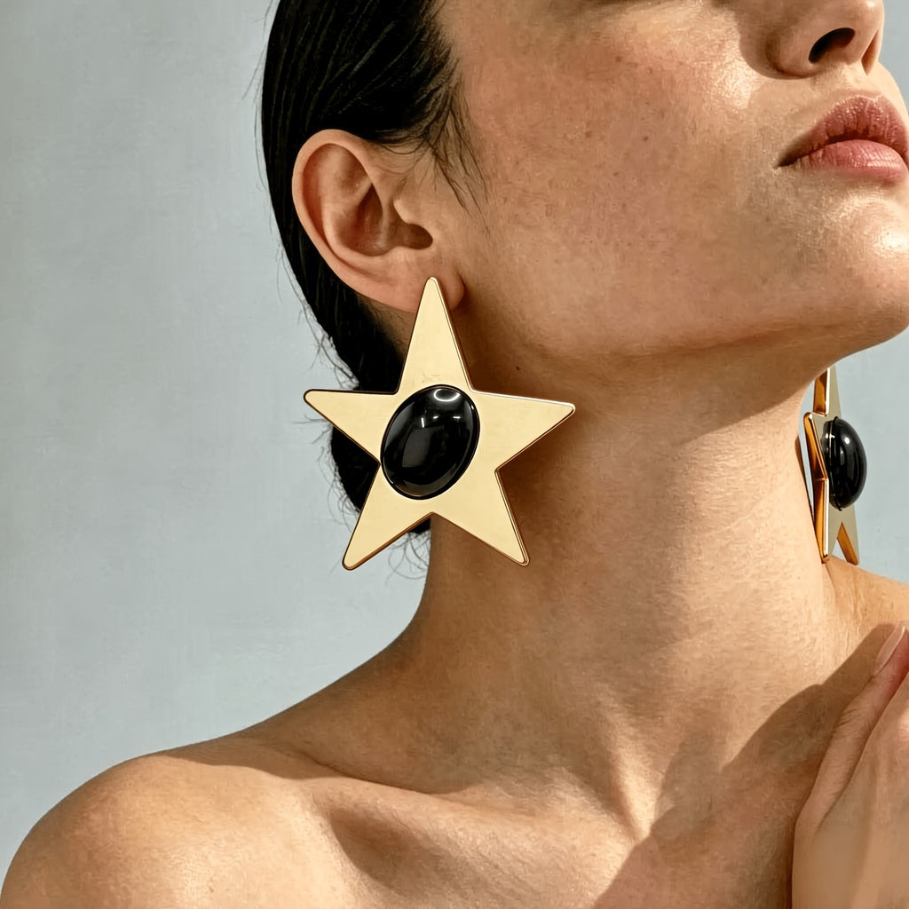 Vintage Star Stone Earrings