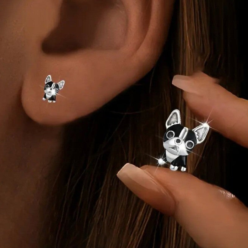 Cute French Bulldog Stud Earrings