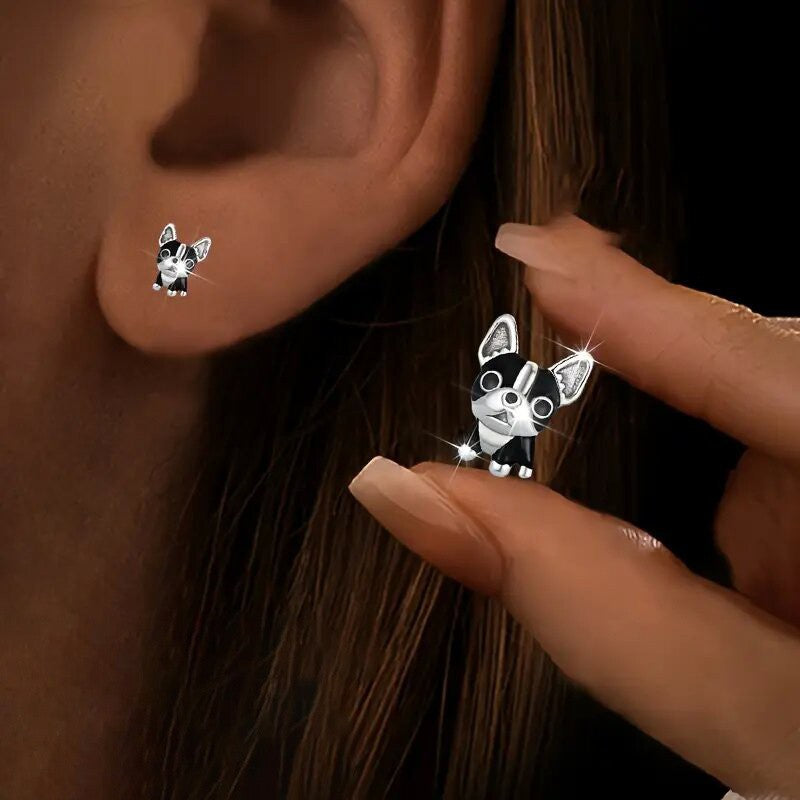 Cute French Bulldog Stud Earrings