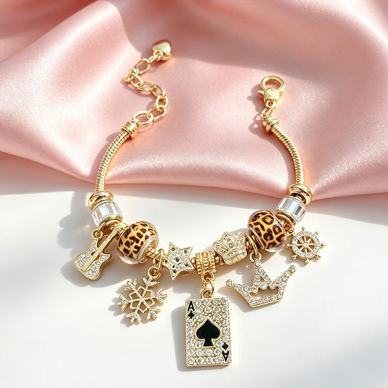 Adjustable Charm Snake Chain Bracelet