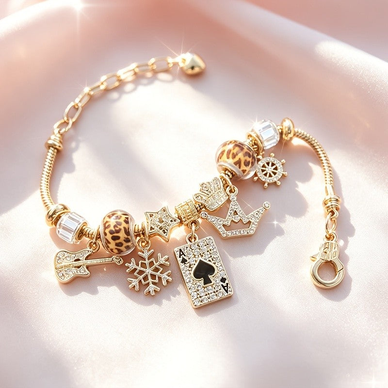 Adjustable Charm Snake Chain Bracelet