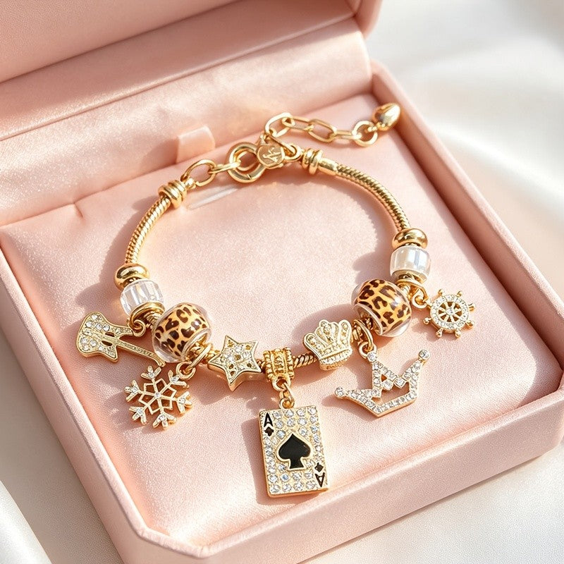 Adjustable Charm Snake Chain Bracelet
