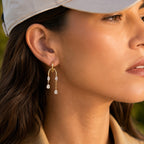 Vintage U-Shaped Glass Drop Earrings