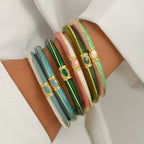 Vintage Enamel Oval Cuff Bracelet