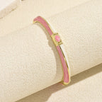 Vintage Enamel Oval Cuff Bracelet