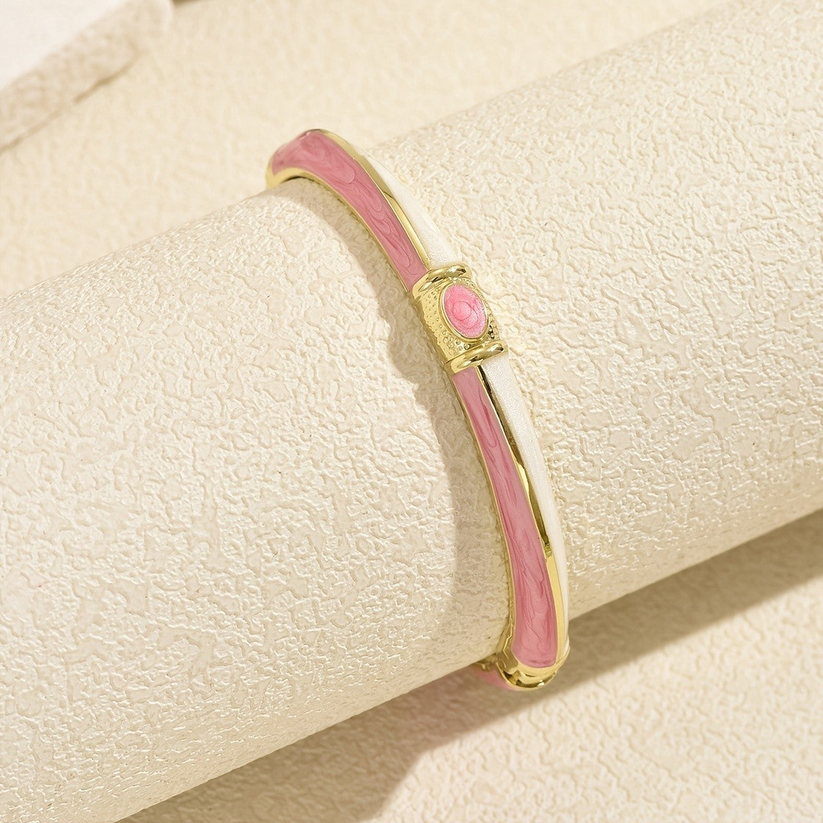 Vintage Enamel Oval Cuff Bracelet