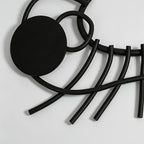 Black Geometric Linear Art Necklace