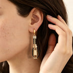 Vintage Zipper Drop Earrings