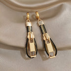 Vintage Zipper Drop Earrings