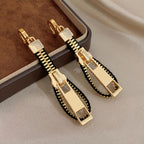 Vintage Zipper Drop Earrings