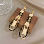 Vintage Zipper Drop Earrings