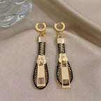 Vintage Zipper Drop Earrings