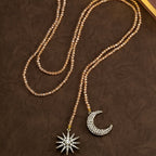 Vintage Star Moon Beaded Necklace
