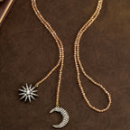 Vintage Star Moon Beaded Necklace