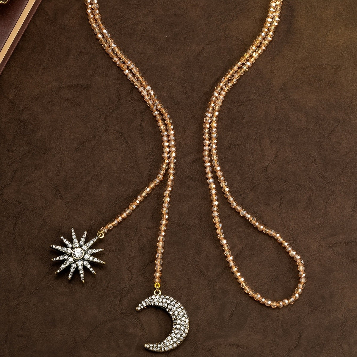 Vintage Star Moon Beaded Necklace