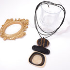 Stacked Geometric Resin Pendant Necklace