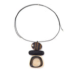 Stacked Geometric Resin Pendant Necklace