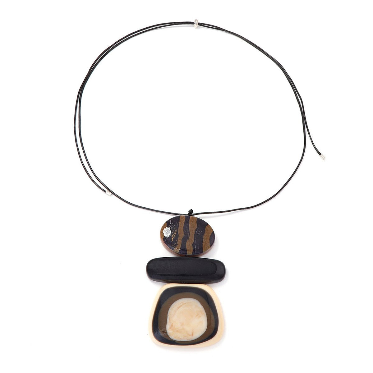 Stacked Geometric Resin Pendant Necklace