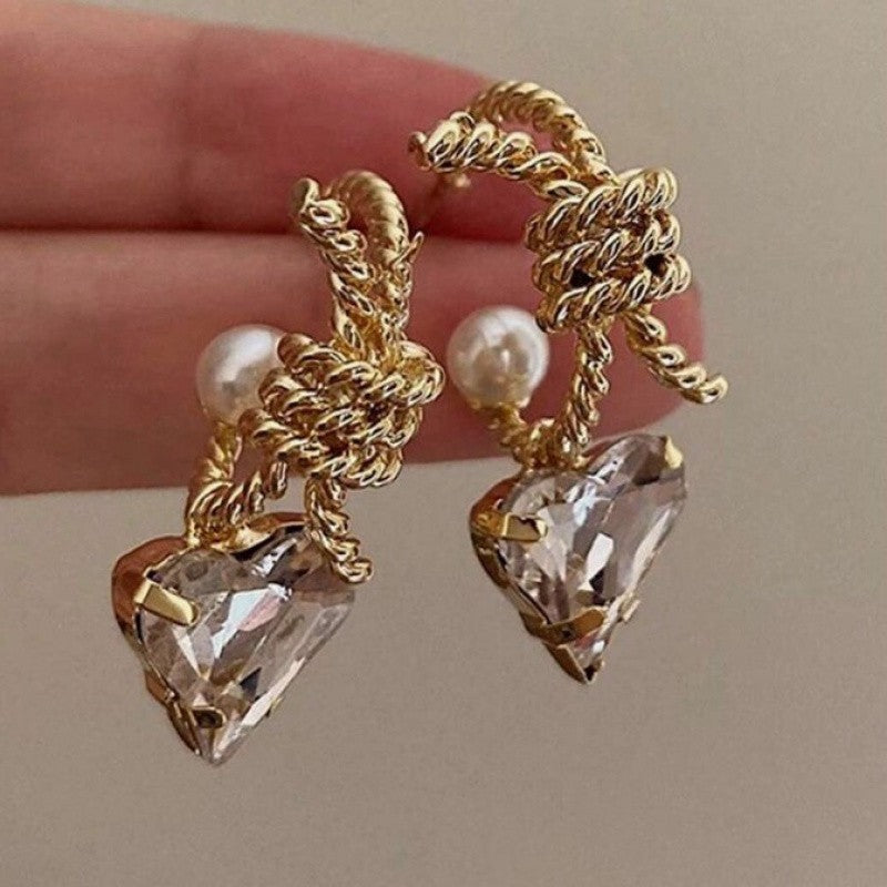 KC Heart Drop Earrings
