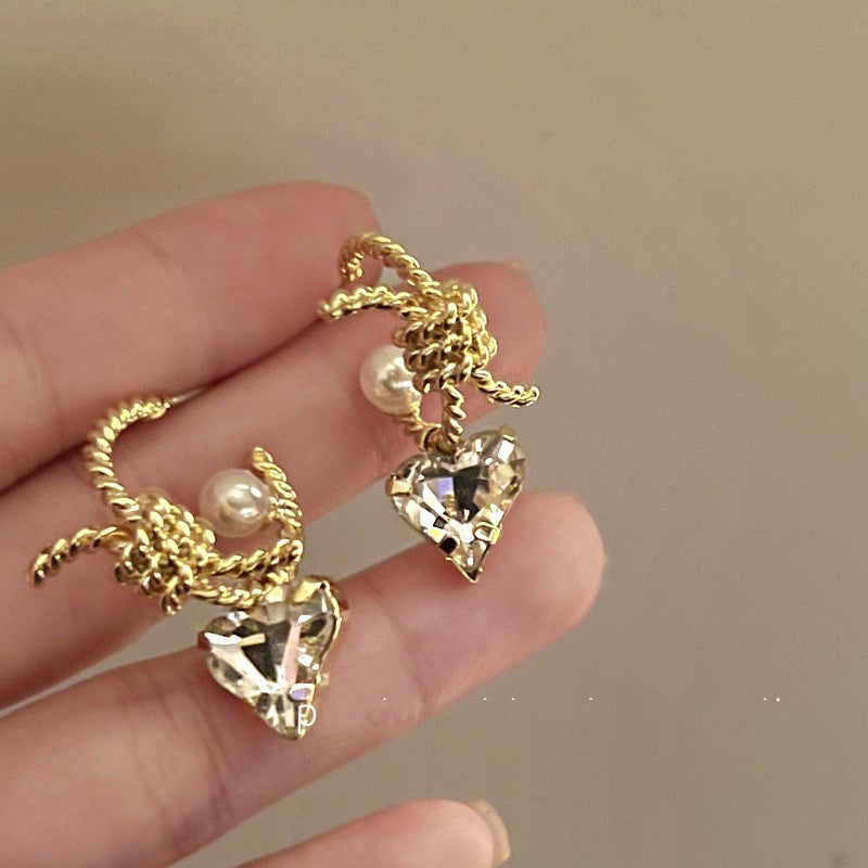 KC Heart Drop Earrings
