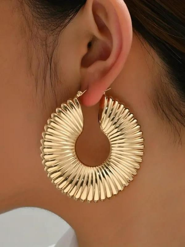 Textured Hollow Hoop Earrings
