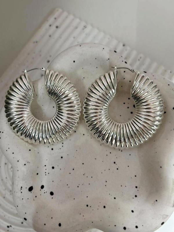Textured Hollow Hoop Earrings