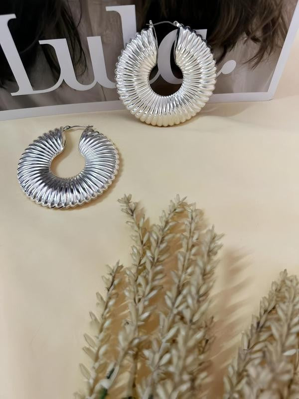 Textured Hollow Hoop Earrings
