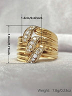 Layered Criss Cross Stone Ring