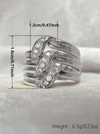 Layered Criss Cross Stone Ring