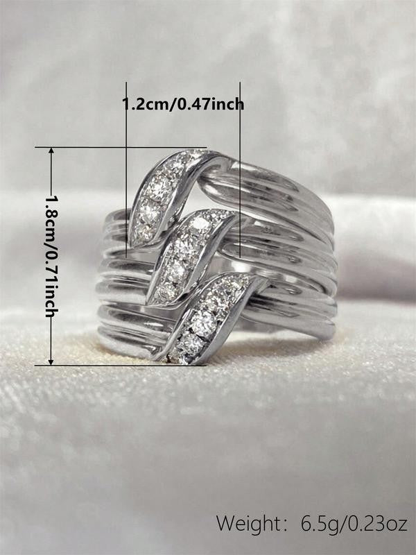 Layered Criss Cross Stone Ring