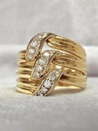 Layered Criss Cross Stone Ring
