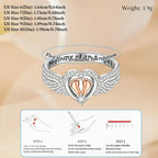 Adjustable Angel Wing Heart Ring