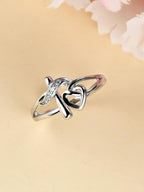 S925 Cross and Heart Ring
