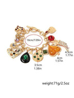 Multicolor Gemstone Charm Bracelet