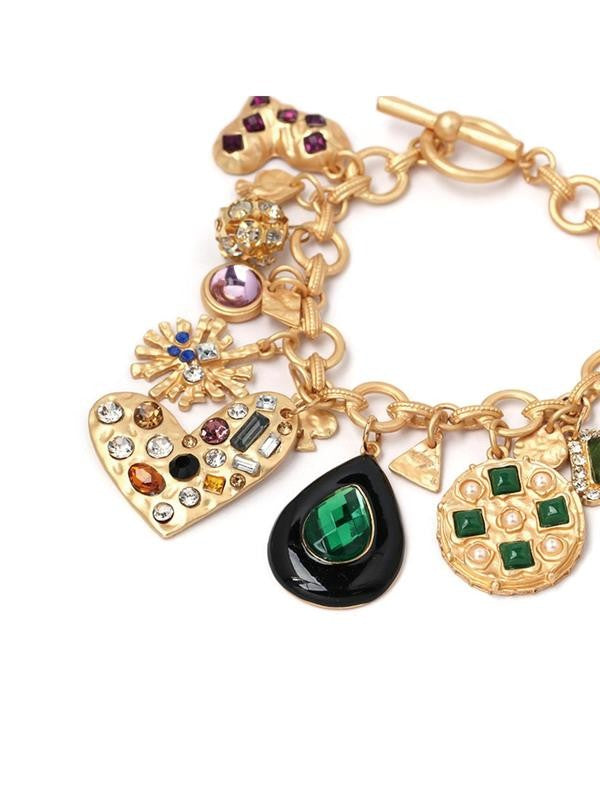 Multicolor Gemstone Charm Bracelet
