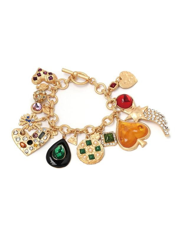 Multicolor Gemstone Charm Bracelet