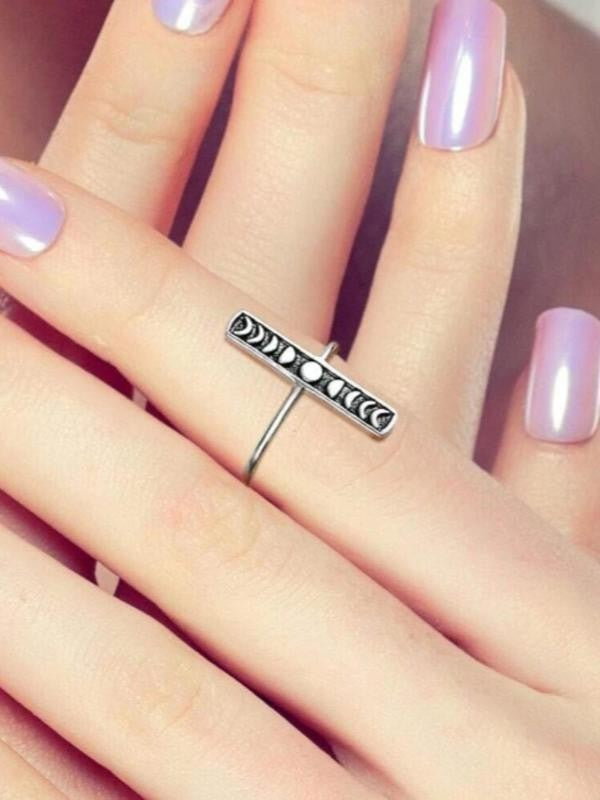 S925 Vertical Moon Phase Ring