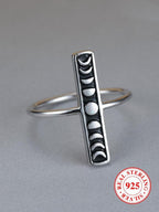 S925 Vertical Moon Phase Ring