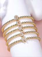 Rhinestone Letter Beaded Bracelet
