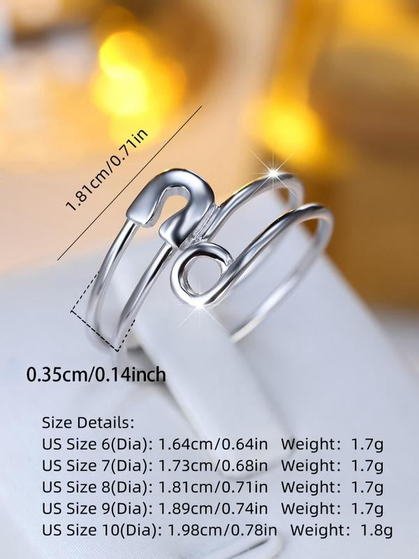 S925 Adjustable Safety Pin Ring