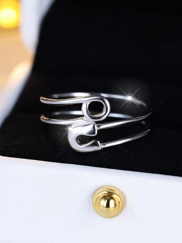 S925 Adjustable Safety Pin Ring