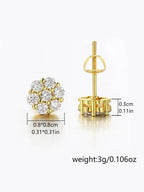 Floral Rhinestone Cluster Stud Earrings