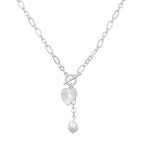 Layered Sunburst Heart Pearl Necklace