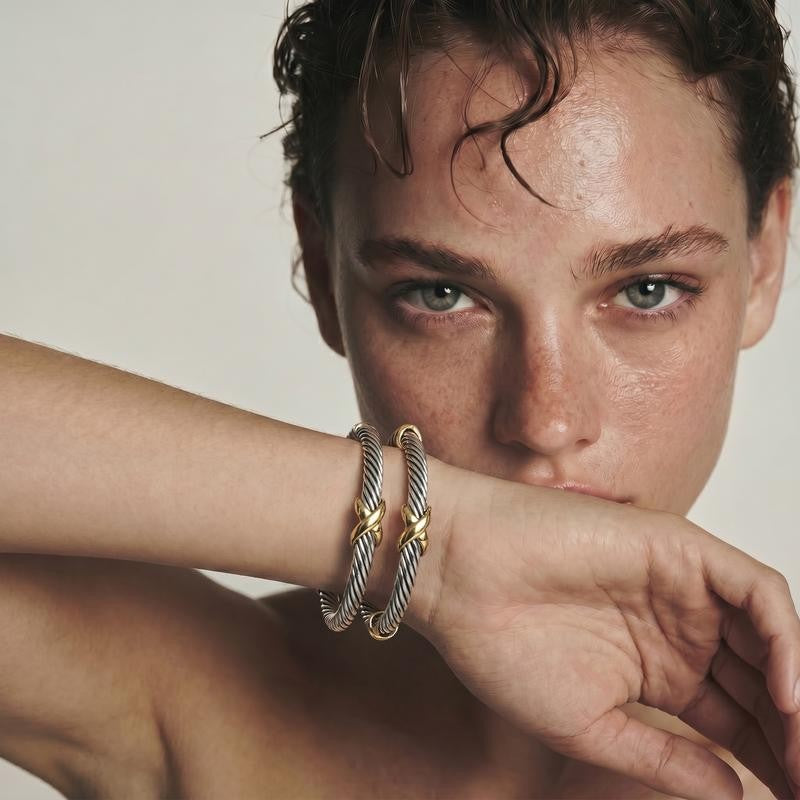 Adjustable Twisted Cable & Chain Bracelet Set