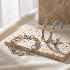 Adjustable Twisted Cable & Chain Bracelet Set