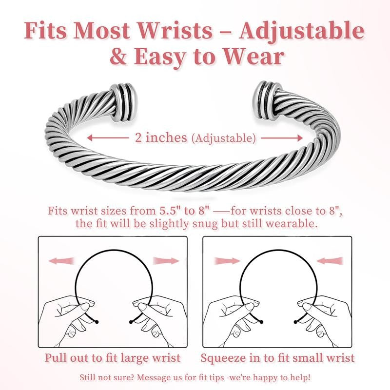 Adjustable Twisted Cable & Chain Bracelet Set