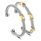 Adjustable Twisted Cable & Chain Bracelet Set