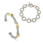 Adjustable Twisted Cable & Chain Bracelet Set