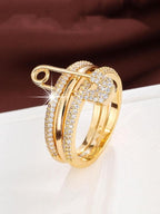 Geometric Paved Safety Pin Ring