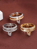 Geometric Paved Safety Pin Ring